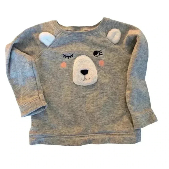 Carter's Girls 2-Piece Bear Fleece Cotton Top & Pant Set (24 Months) Gray - Picture 3 of 9
